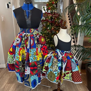 African Mommy And Me Skirt/Twinning Skirt/Matching Outfits/Mommy And Me Outfits/ Mom And Me Christmas Skirt/African Dresses/African Skirt/An