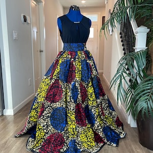 African skirt/Danshiki skirt/Ethnic skirt/Black pink skirt/African skirt for sale/African women clothing/Ankara skirt/Maxi skirt/DR12