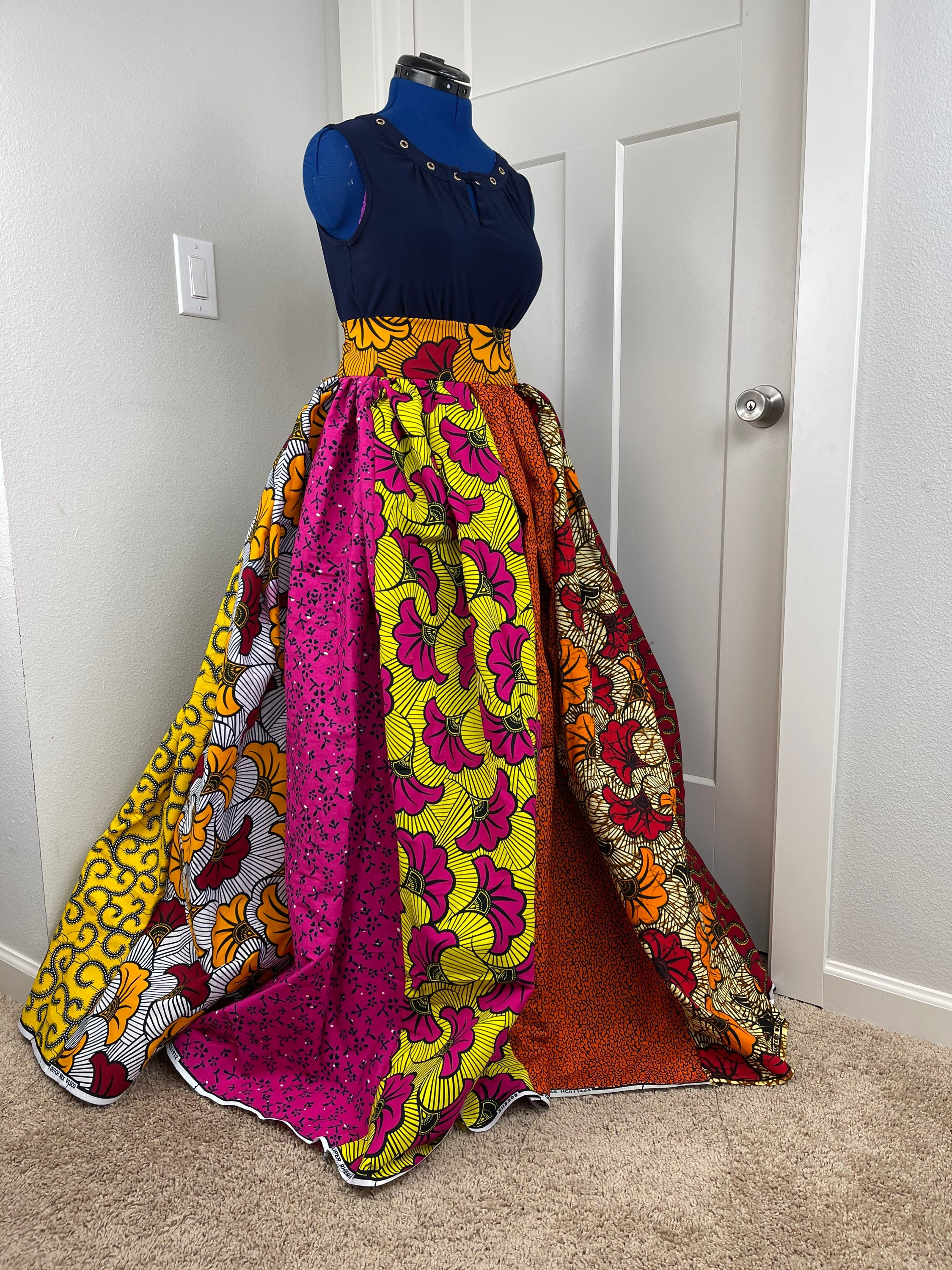 Plus size african print skirts hotsell with pockets