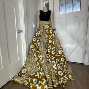 white and gold ankara dress aw24