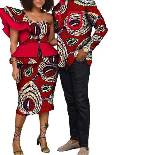 African Couples Outfit/ African Couple Attire/ African Family Outfit/  African Couples Matching Outfits -  Sweden