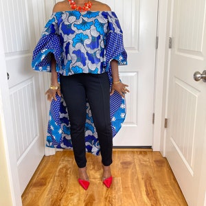African clothing for women/ African high low crop top/ African shawl women/ African kimono wrap/African kimono/African kimono women/Laural