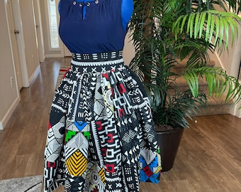 African Skirt|African Clothing |African Plus Size Skirt|High Waist African Skirt|African Outfit|Plus Size Skirt|Danshiki Skirts|Ankara|TK49|