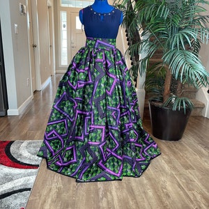 African Skirt/African Clothing/Plus Size Skirt/African Dress/Ankara Skirt/Blue Skirt/Maxi Skirt/Gift For Her/