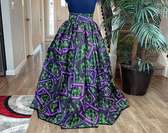 Jupe africaine/vêtements africains/jupe grande taille/robe africaine/jupe Ankara/jupe bleue/jupe Maxi/cadeau pour elle/