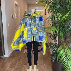 African Cape/Cape/Shoulder Cape/Cape Dress/Wedding Cape/Cape Pattern/African Clothing For Women/Plus Size Clothing/Dresses/Yellow Cape/Ankar