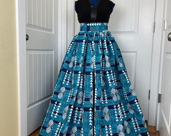 African Skirt/African Clothing/Plus Size Skirt/Maxi Skirt/African Headwrap/African Dress/African Skirt With Pockets/Ankara skirt/Long Skirt