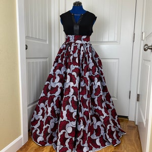 African skirt/Danshiki skirt/Ethnic skirt/Wine and white skirt/African skirt for sale/African women clothing/Ankara skirt/Maxi skirt/