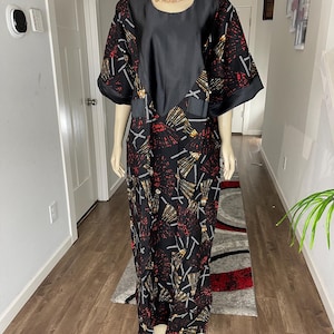 African Dress/Short Ankara Dress /African wedding Dress/Boubou/African Outfits/Black ankara Dress With Pockets /Kaftan/Bubu/Shola Dress