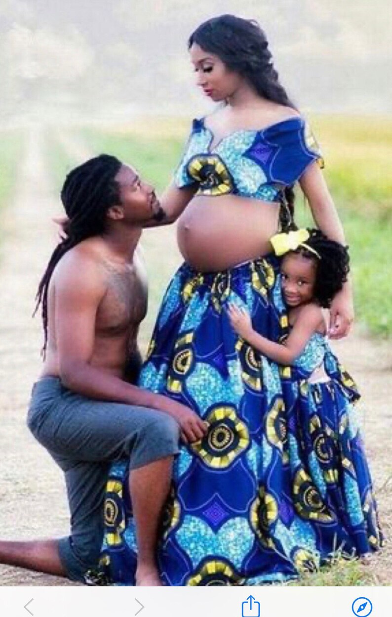 African women maternity skirt and topAfrican clothing HT900African maternity dress for photo shootMommy and me maternity set
