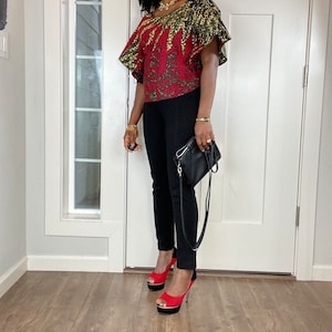 African women clothing/Danshiki Blouse/Ankara Blouse/African top/African duster/Tops/Blouse/