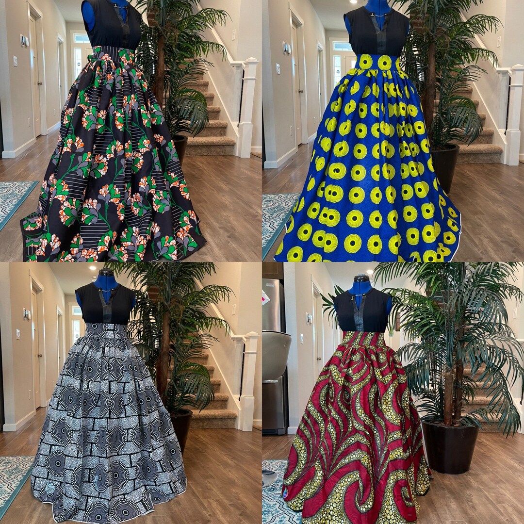African Wax Skirt Plus Size Danshiki Skirt African Skirt Setsamakakatribal Skirtafrican