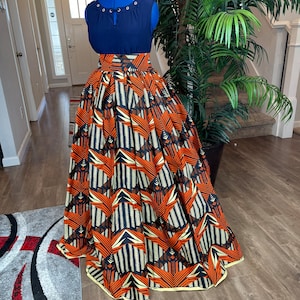 African clothing maxi skirt/ African women clothing/ Ankara maxi skirt/ African print skirt/ Ankara long skirt/ patched  skirt/fashion skirt