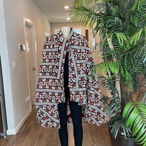 African print cape/ African wax shawl/ African fabric poncho/African high low cape/Ankara shawl for women/Plus size women shawl.