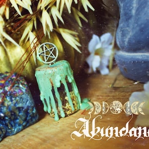 ABUNDANCE Mini-Taschenglas | Geldzauber | Zauberspruch Flasche | Glücksbringer Flasche | Hexenkraut | Apotheker | wicca shop | Minialtar