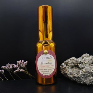 Empath GROUNDING room mist for balance and strength,  Hematite stone crystal charged spray, meditation spray, aromatherapy spray