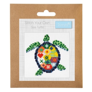 Mini Sea Turtle Counted Cross Stitch Kit. Trimits GCS150