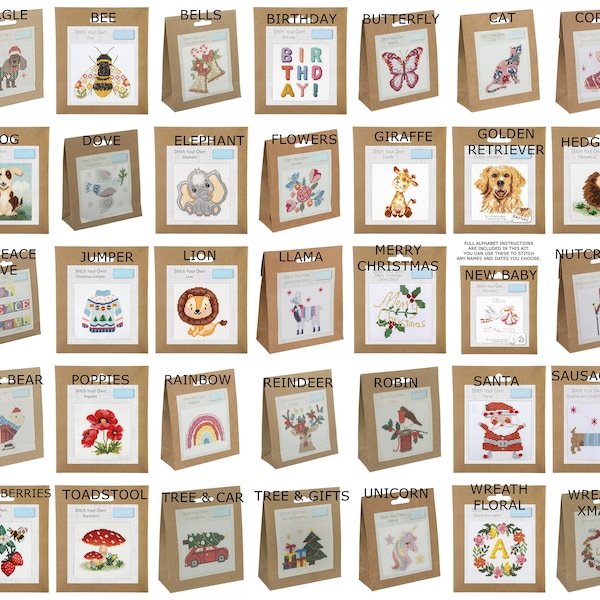 Mini Cross Stitch Kits. FULL RANGE. Trimits Kits. Entire Range In One Place. Great Craft Gift Or Easy Project To Enjoy Yourself.