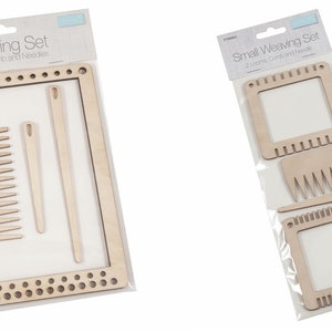 Weaving Set: Loom, Comb and Needle. Darning Loom. YARN NOT INCLUDED. Two Sizes. Small 8cmx8cm and medium 15cmx20cm. Clearance.