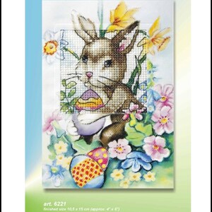Crea il tuo biglietto d'auguri pasquale a punto croce con questo adorabile kit Orchidea. Art.6221