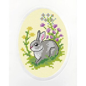 Osterhase Kreuzstich Grußkarte. Tolles Geschenk oder Projekt. Machen Sie Ihre eigene Karte mit dieser schönen Orchidea Kreuzstichpackung. Art.6291