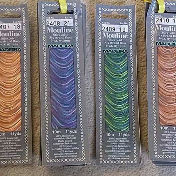 Fils à broder à la main pour moulin de Madère, années 2400-2700. Gamme complète disponible dans ma boutique dans la section fil à broder.