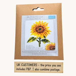 Mini Sunflower Counted Cross Stitch Kit.  Trimits GCSP10