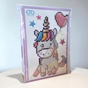 Diamond Painting Greeting Card Kits. Baby Unicorn Diamond Dotz Card Kit. DDG.006