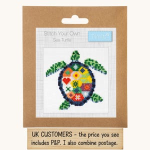 Mini Sea Turtle Counted Cross Stitch Kit. Trimits GCS150
