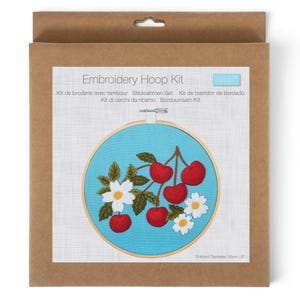 Kit de aro de bordado de cerezas: Manualidad para principiantes - Trimits TCK105