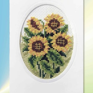 Flower Cross Stitch Card Kits. Orchidea Kits. Hollyhocks, Dahlias, Sunflowers, Pansies, Anemones, Poppies, Forget-Me-Nots. Sunflowers