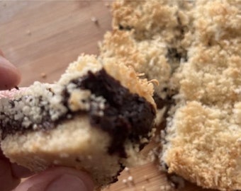 Keto Coconut Fudge Bars * Keto Coconut Fudge Butter Crumb Bars *Low Carb* Diabetic Friendly * Gluten Free* Only 2 Net Carbs per bar