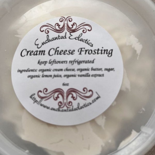 Cream Cheese Frosting * Great for Cinnamon Buns, Cakes, Cupcakes, Muffins & More * Comes in cups of 6oz, 12oz or 24 oz