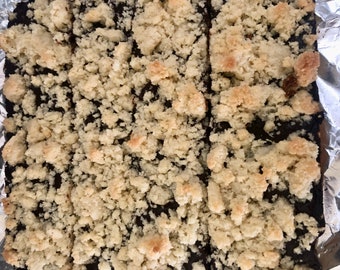 Keto Fudge Crumb * Keto Chocolate Fudge Butter Crumb Bars *Low Carb* Diabetic Friendly * Gluten Free* Only 2 Net Carbs per bar