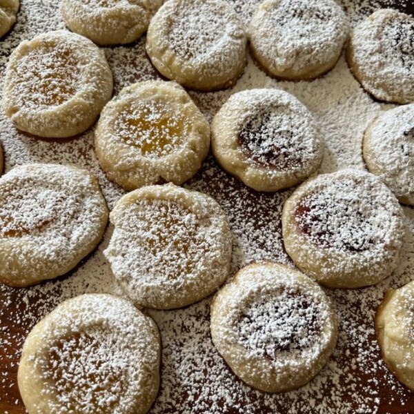 Italian Rosemary Thumbprint Cookies with Orange or Cherry Filling * Mothers Day Place Order By May 4