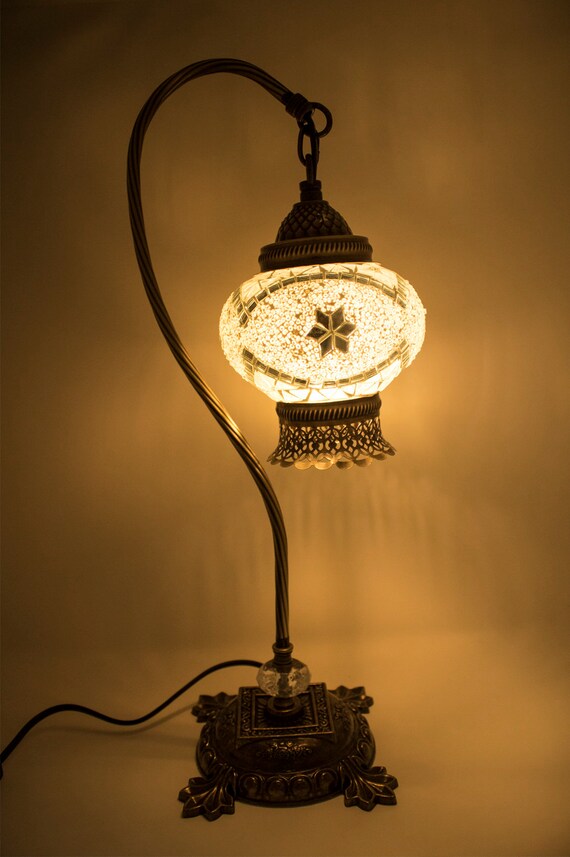 white moroccan table lamp