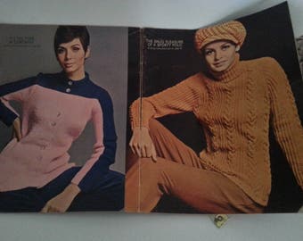 Knit Pattern Sweaters Dresses Hats Retro Fashion Vintage 1967 Stage Screen Christmas Birthday Gift for Her