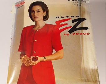 Misses Dress and Jacket Pattern Vogue 8626 Vintage Size 6,8,10 UNCUT 1990s Movie wardrobe, Stage , TV wardrobe vintage