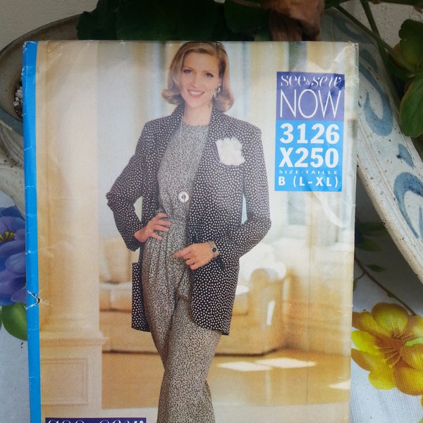 Three Piece Easy Outfit Pattern, see&sew X250/3126, Casual wear, Office wear, Sizes L - XL, Uncut, for Her
