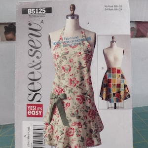 see&sew B5125 Pattern Aprons, full and half, UNCUT, all sizes