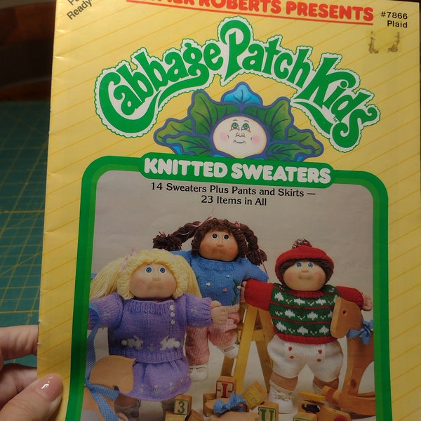 Cabbage Patch Kids Knitted Sweaters Xavier Roberts 14 sweaters plus pants and skirts Vintage 80s