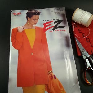 Misses Jacket and Dress Vogue Ultra 8276 EZ Retro Vintage For Her 1990s fashion screen stage costume UNCUT
