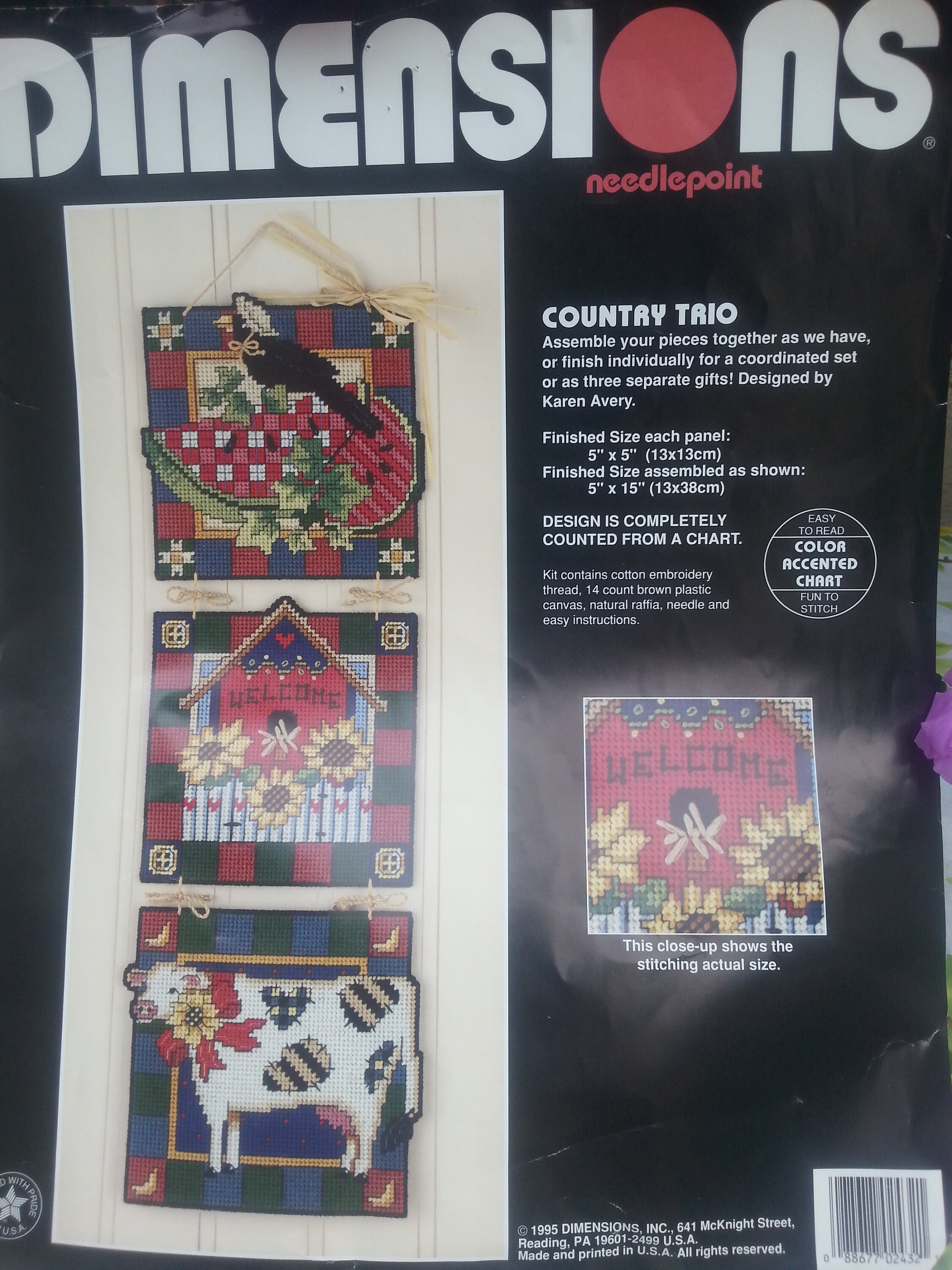 Needlepoint Kit Country Trio Continental Stitch Sunflowers Etsy