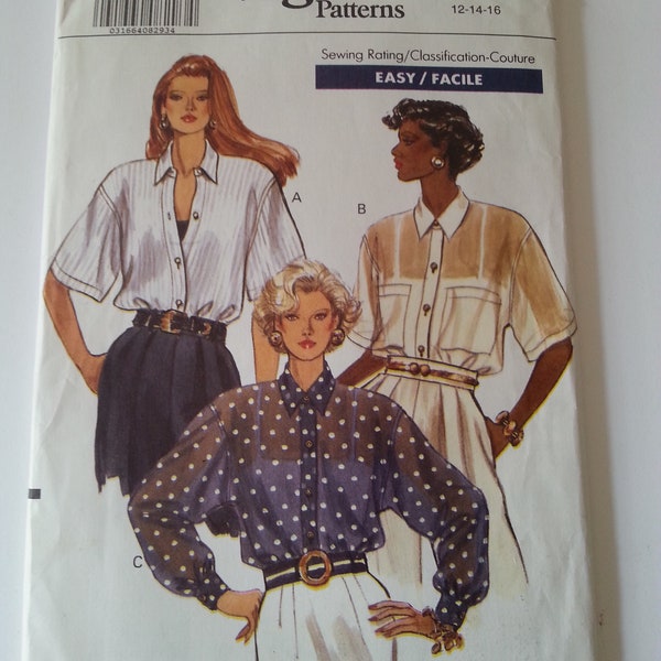 Fácil blusa, camisola, Vogue patrón 7757, 3 tres estilos, Miss, Miss Petite, sin cortar, Casual, de noche, para ella