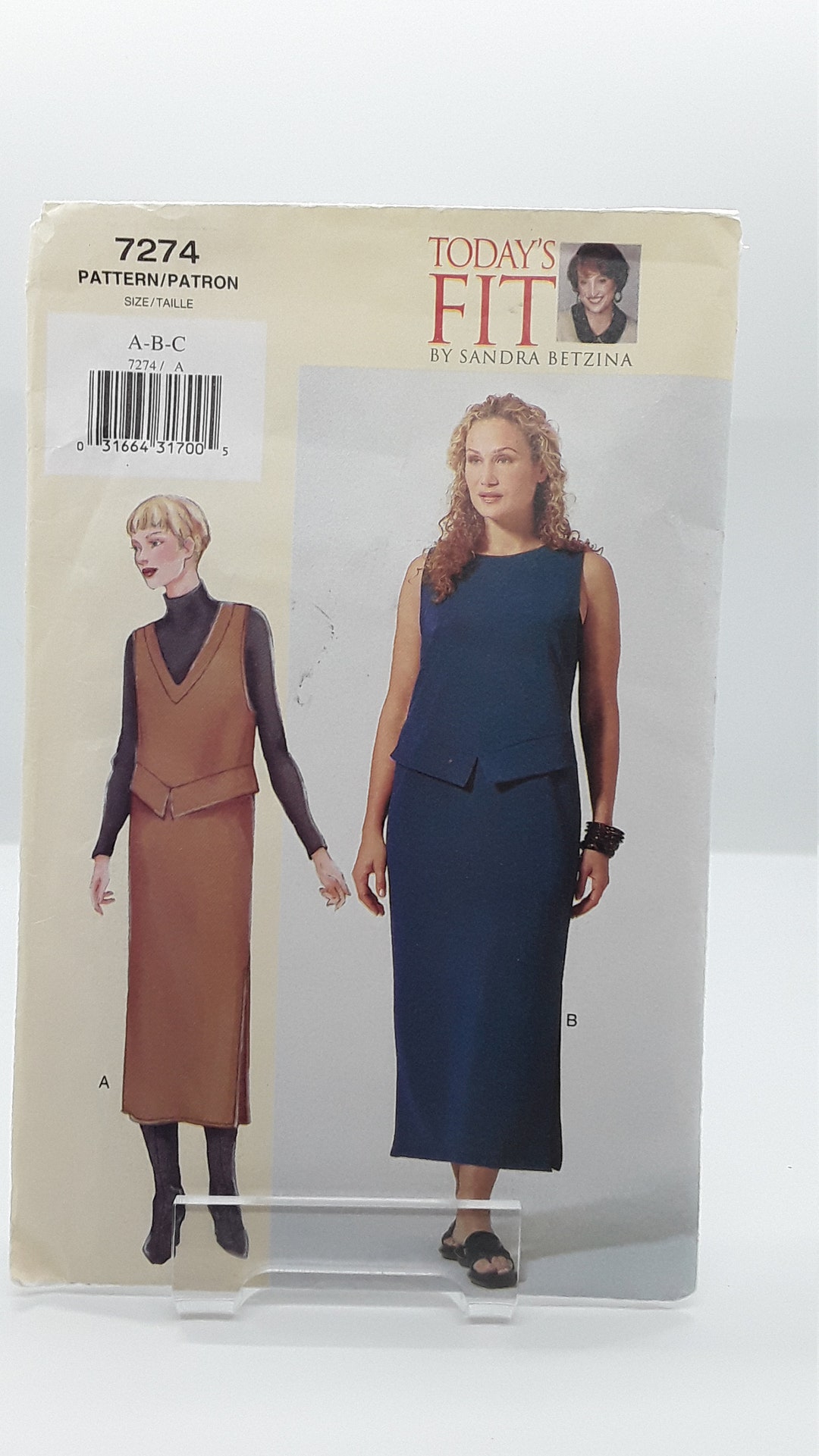 Vogue 7274 Today's Fit Pattern Sandra Betzina Miss/misses Petite Dress ...