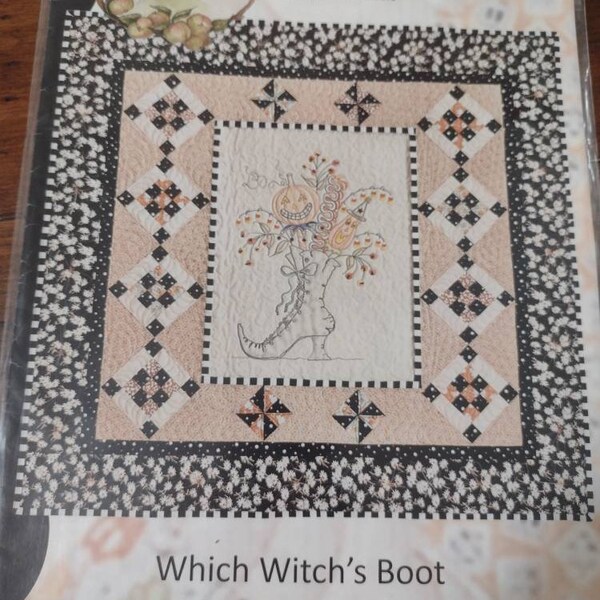 Crabapple Hill Pattern #320 Which Witch's Boot, UNUSED, Meg Hawkey Wall Hanging 40" x 32"