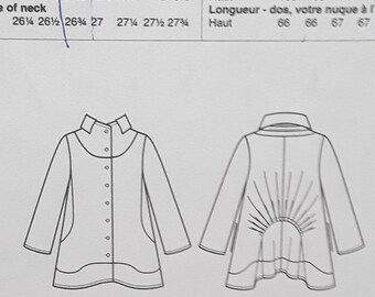 McCall's Pattern B6459 - Misses' Loose-Fit Top/Jacket With Stand Collar & Back Pleat By Katharine Tilton