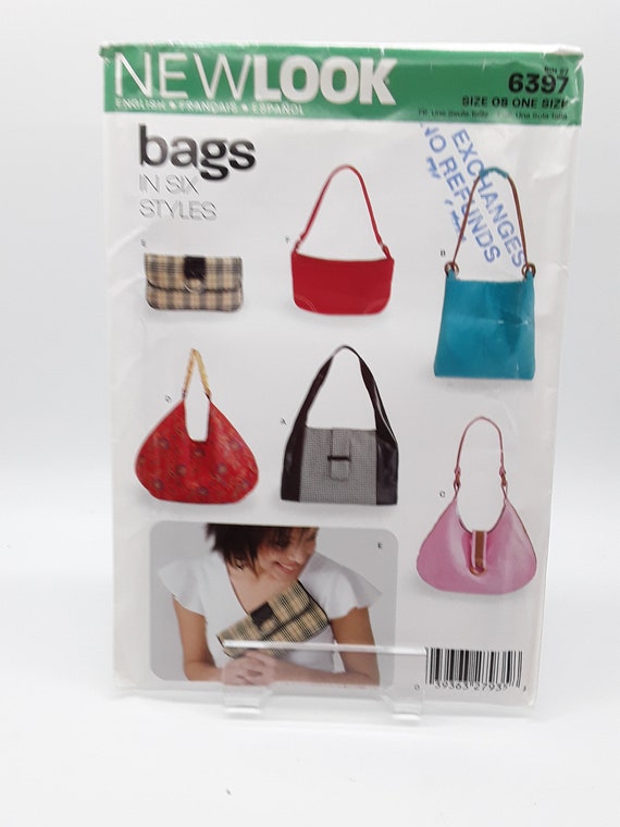 NEWLOOK Pattern 6397 Bags in Six Styles Purses UNCUT Clutch Shoulder Handbag Etsy