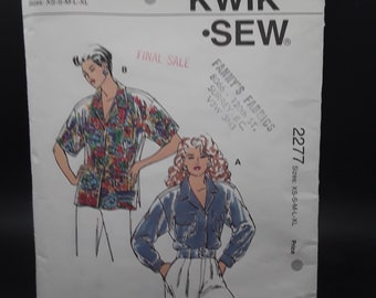 KWIKSEW Pattern 2277 Misses Blouses XS-XL