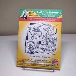Aunt Martha's Hot Iron Transfers 3763 Flowers & Butterflies UNUSED